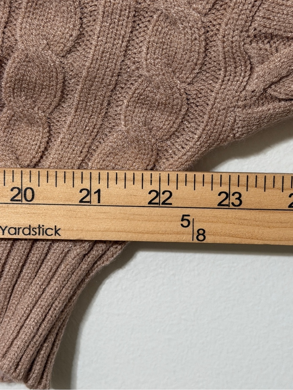 Altar’d State Cable-knit cropped crew-neck sweater size medium tan brown - Picture 7 of 8
